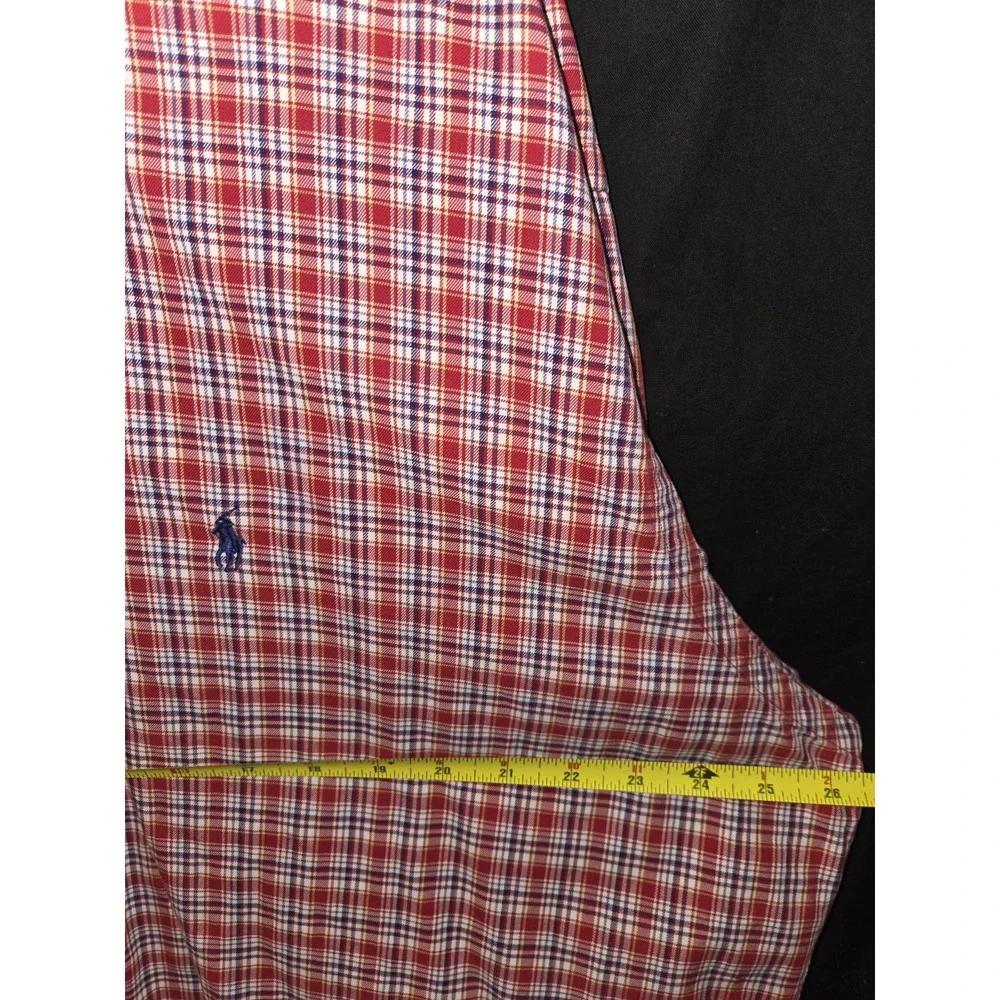Polo Ralph Lauren Red Blue Yellow Plaid Button Up Soft Blake Cotton‎ Y2K size XL